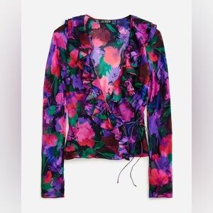 J. Crew chiffon ruffle top